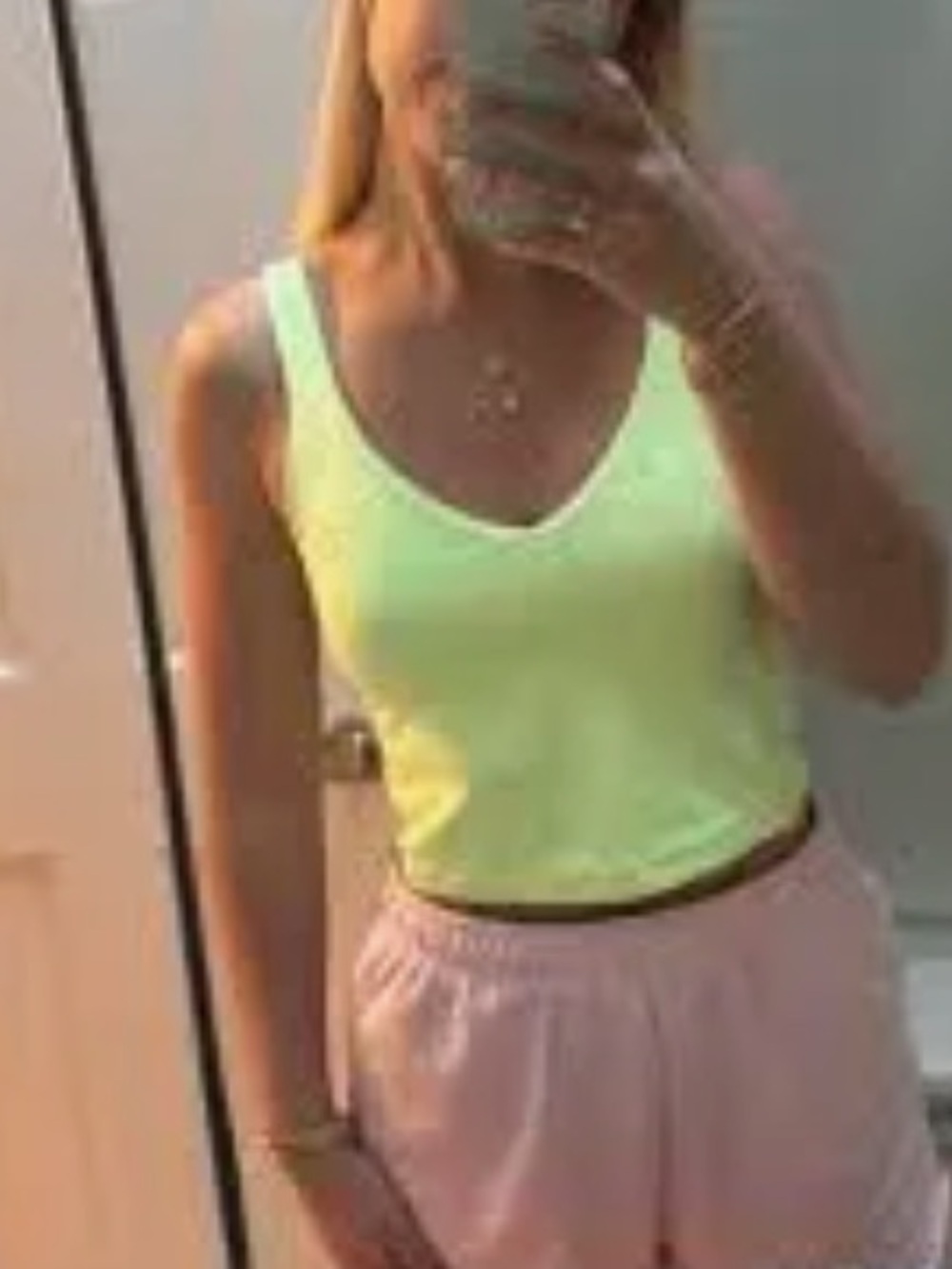lululemon athletica Neon Lime V-Neck Tank Top align